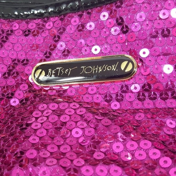 SOLD Betsey Johnson Purple Sequin Purse Rose Bow - Picture 3 of 6